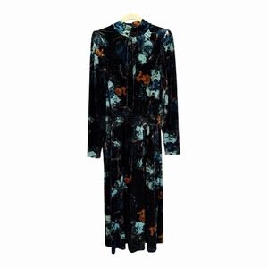 Ryegrass Velvet‎ Whimsigoth Mock Neck Dress XL Witchy Long Sleeve MIDI